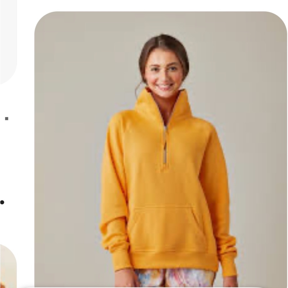 Women's Yellow Half-Zip Sweatshirt